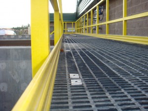 This is a molded fiberglass grating walkway. 