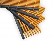 you can cut FRP grating like these stair treads - but follow the safety instructions