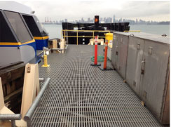 Pultruded Fiberglass Grating installed at the SeaBus Terminal in North Vancouver, B.C. We stock a range of pultruded grating profiles in different colors.
